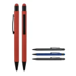 34066 metal tükenmez touchpen rubber gövde promosyon kalem toptan