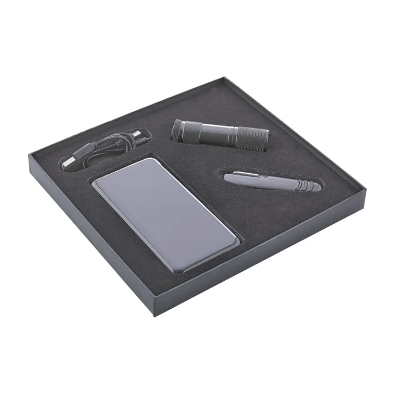 Kurumsal teknoloji hediye seti toptan 33033 powerbank el feneri kalem