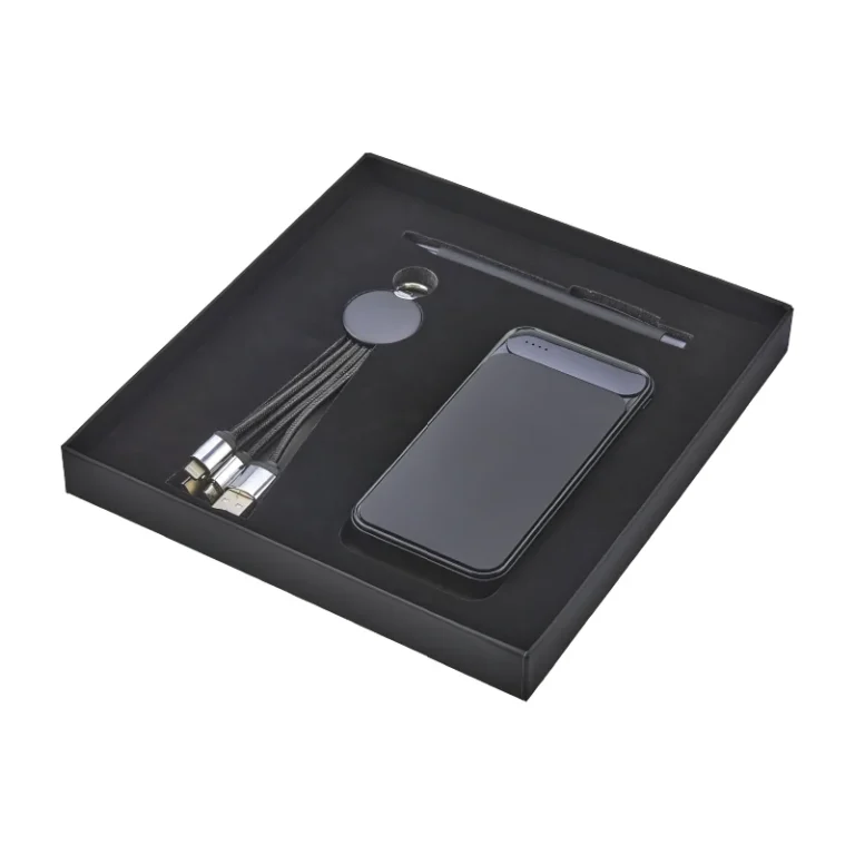 33018 kurumsal powerbank kalem çoklu şarj kablosu hediye seti