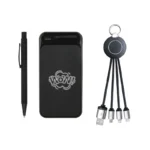 Logolu 33018 powerbank kalem anahtarlık şarj kablosu kurumsal hediye seti