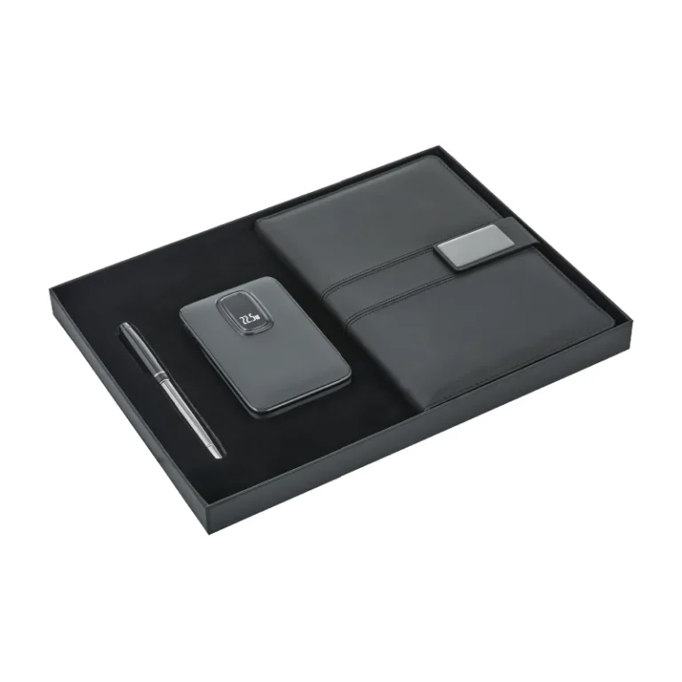 Kurumsal logolu ajanda powerbank kalem hediye seti 33025