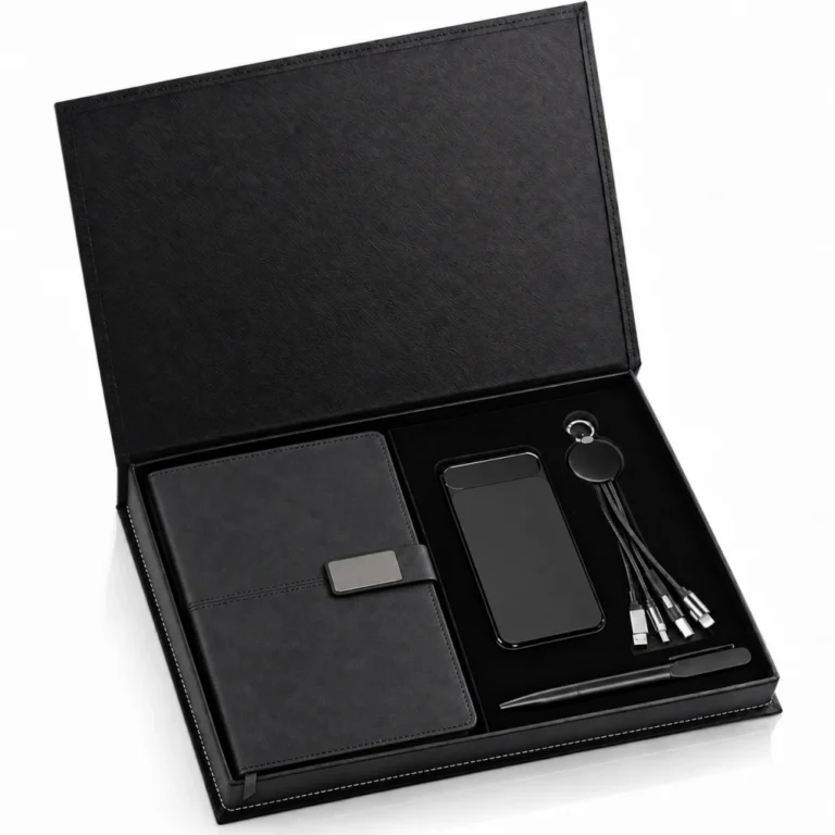 23015 Vip Set kurumsal promosyon defter powerbank kalem çoklu şarj